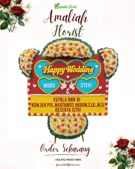 Papan Bunga Pernikahan Bram Itam